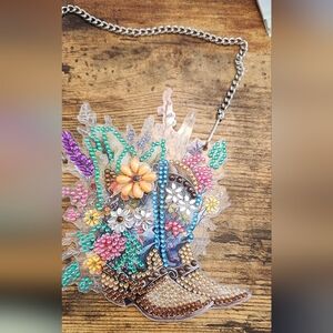 Colorful Beaded Boot Necklace